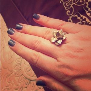 Silverado Hammered Sterling Silver Flower Ring